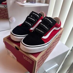 Vans Kids Red and Black Sneakers